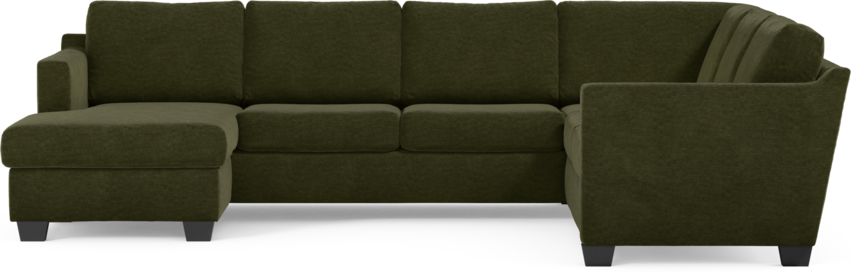 Friday - Hörnsoffa, 3+2-sits med schäslong vänster - Grön