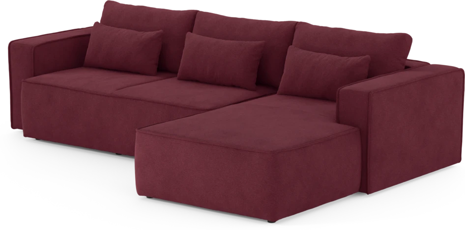 Ide - Bäddsoffa 3-sits med schäslong höger - Röd