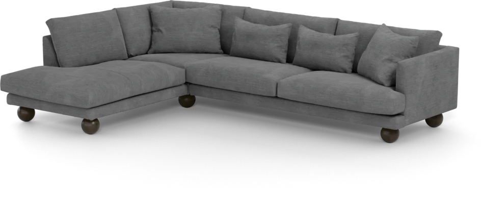 Harper - 3-sits soffa med divan vänster - Grå
