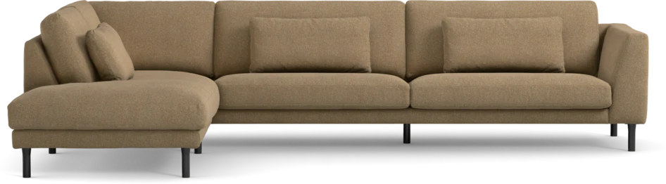 Willow - 4-sits soffa med divan vänster, fast klädsel - Gul