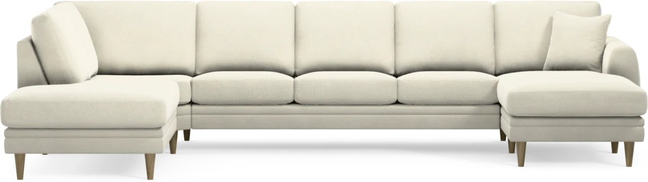 Eden - 3-sits soffa med divan vänster och schäslong höger - Vit