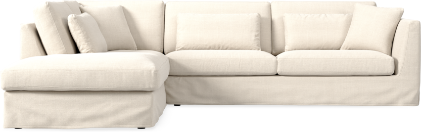 Willow - 3-sits soffa med divan vänster, med kappa - Vit