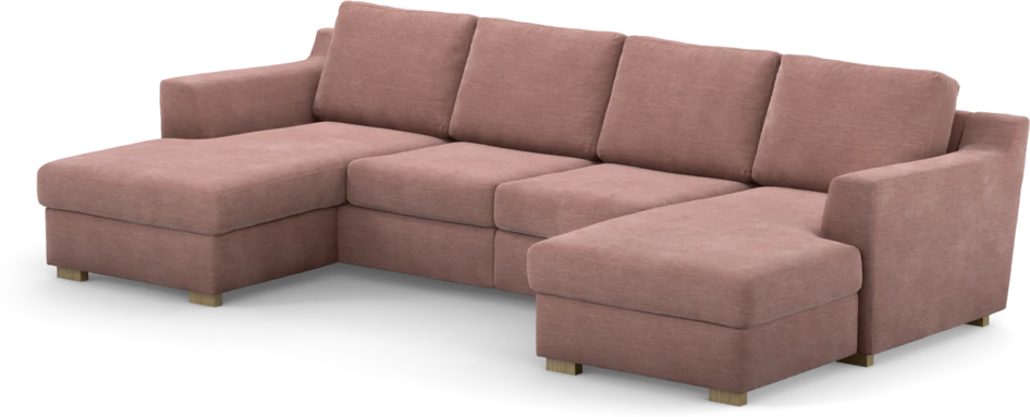 Friday - 2-sits soffa med två schäslonger - Rosa