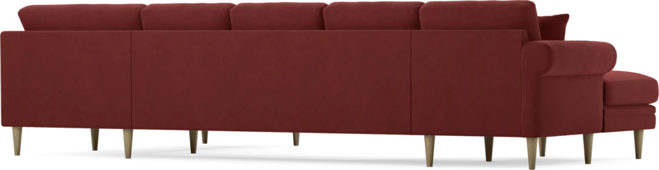 Eden - 3-sits soffa med schäslong vänster och divan höger - Röd