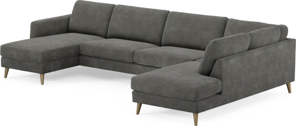 Bridge - 3-sits soffa med schäslong vänster och divan höger - Grå