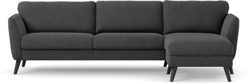 Bridge - 3-sits soffa med schäslong höger - Svart