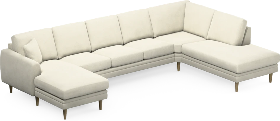 Eden - 3-sits soffa med schäslong vänster och divan höger - Vit