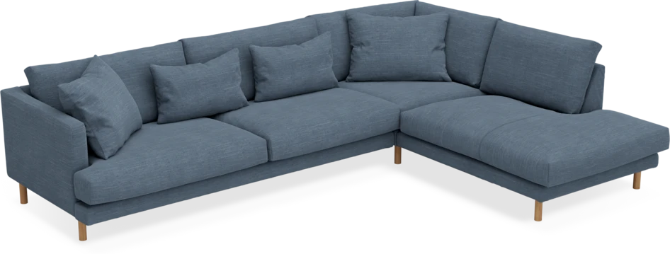 Harper - 3-sits soffa med divan höger - Blå