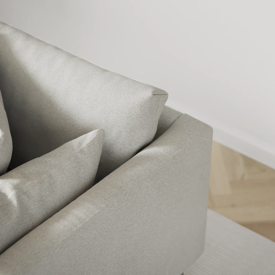 Harper - 3-sits soffa, hel dyna - Vit