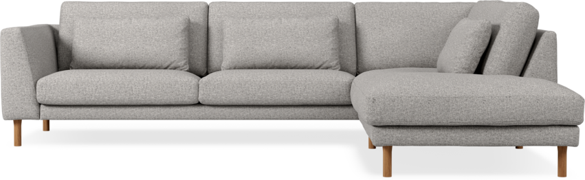 Willow - 3-sits soffa med divan höger, fast klädsel - Vit
