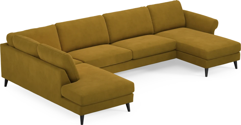 Bridge - 3-sits soffa med divan vänster och schäslong höger - Gul