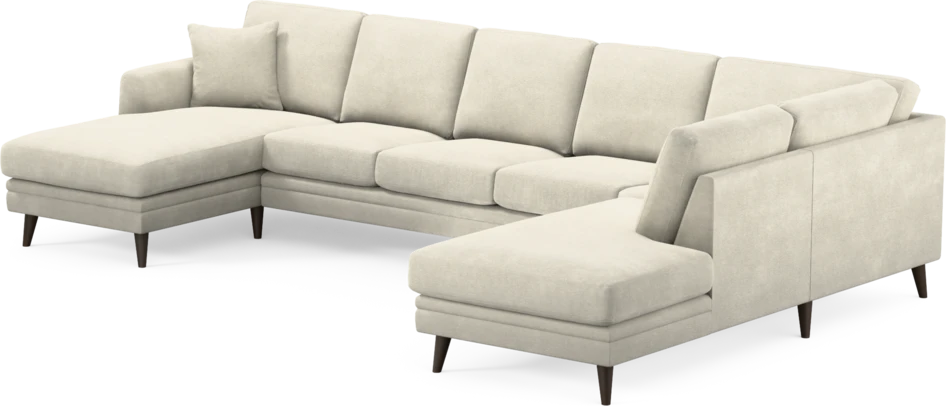Eden - 3-sits soffa med schäslong vänster och divan höger - Vit