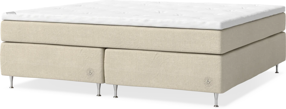 Cape Farewell Comfort - Kontinentalsäng, dubbelsäng med bäddmadrass och sängben - Beige