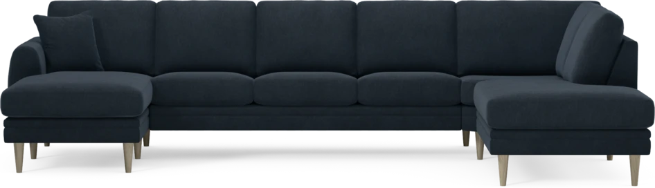 Eden - 3-sits soffa med schäslong vänster och divan höger - Blå