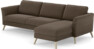 Bridge - 3-sits soffa med schäslong höger - Brun