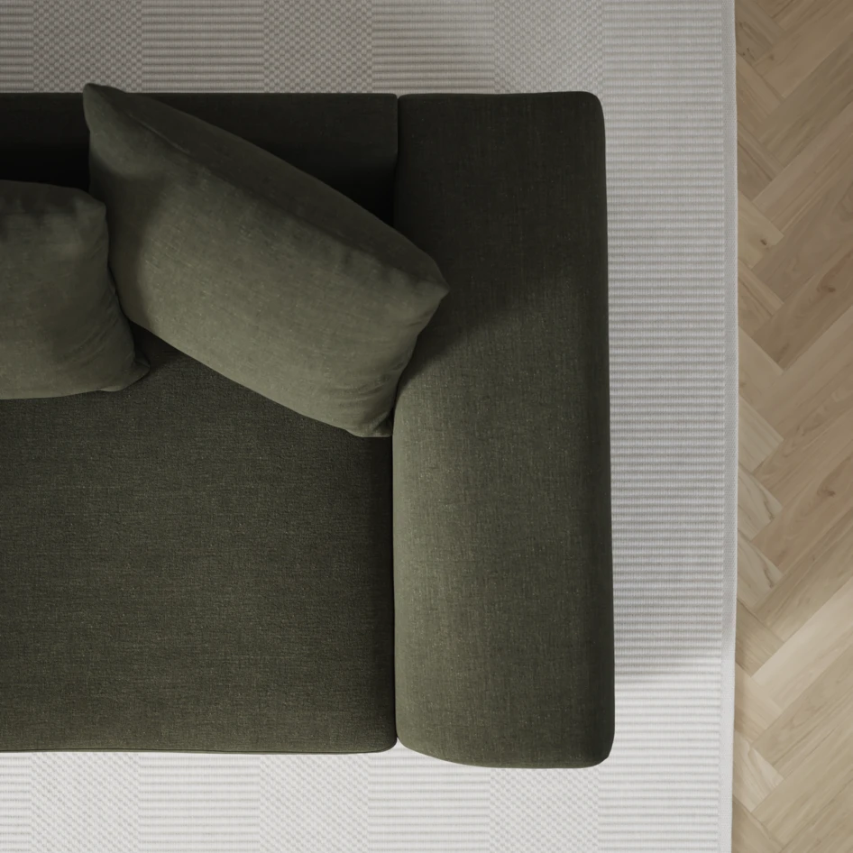 Town - 3-sits soffa med divan vänster och schäslong höger - Grön