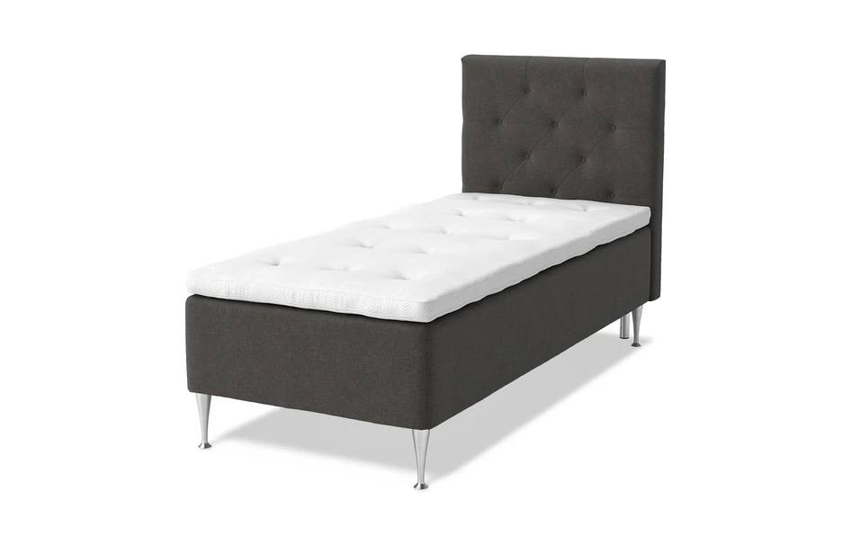 Dream Delux - Ramsäng, enkelsäng med bäddmadrass Sleep Delux vit - Svart