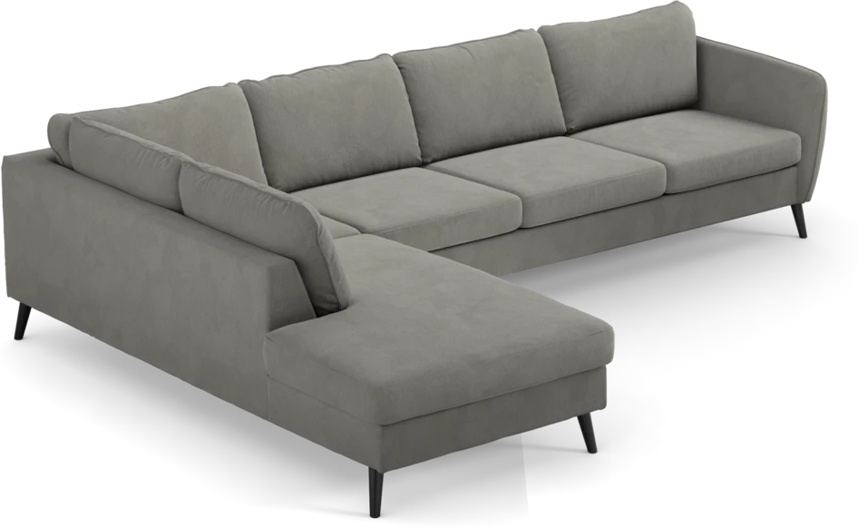 County - 3-sits soffa med divan vänster - Grå