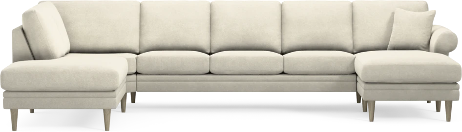 Eden - 3-sits soffa med divan vänster och schäslong höger - Vit