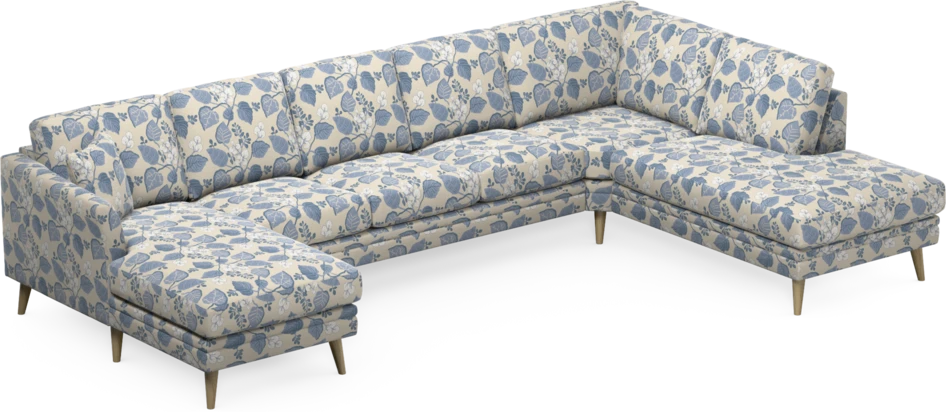 Eden - 3-sits soffa med schäslong vänster och divan höger - Flerfärgad