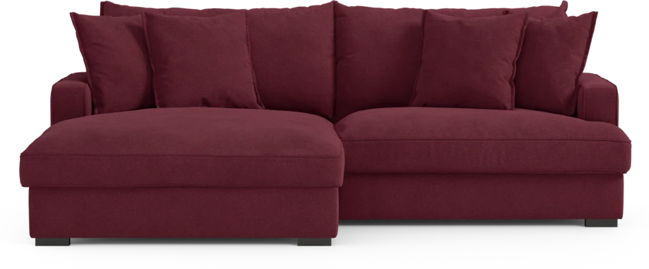 Mila - 2-sits soffa med schäslong XL vänster - Röd