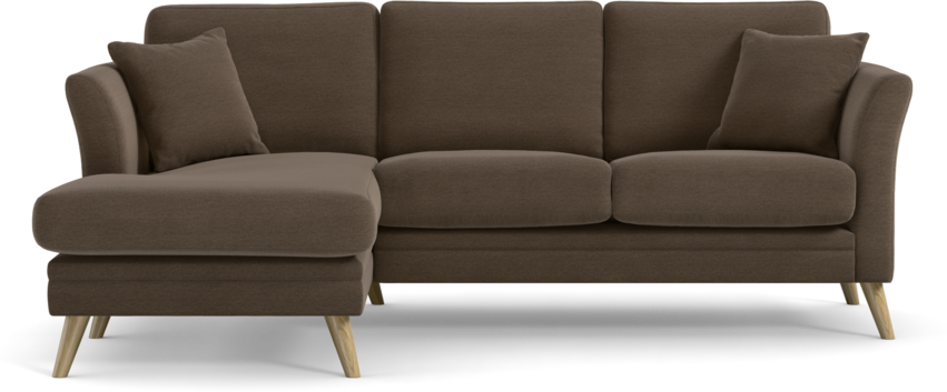 Eden - 2-sits soffa med schäslong - Brun