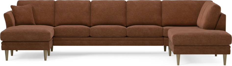Eden - 3-sits soffa med schäslong vänster och divan höger - Orange