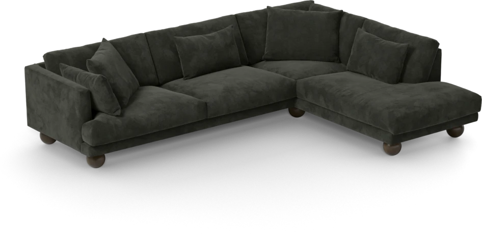 Harper - 3-sits soffa med divan höger - Svart