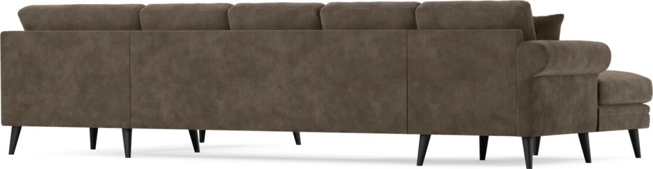 Eden - 3-sits soffa med schäslong vänster och divan höger - Brun