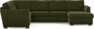 Friday - Hörnsoffa, 2+3-sits med schäslong höger - Grön