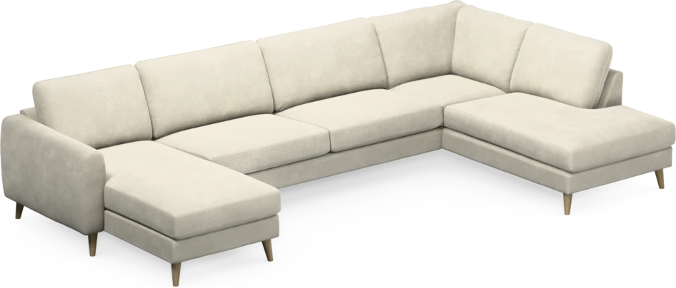Bridge - 3-sits soffa med schäslong vänster och divan höger - Vit