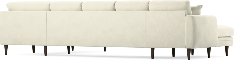 Eden - 3-sits soffa med schäslong vänster och divan höger - Vit