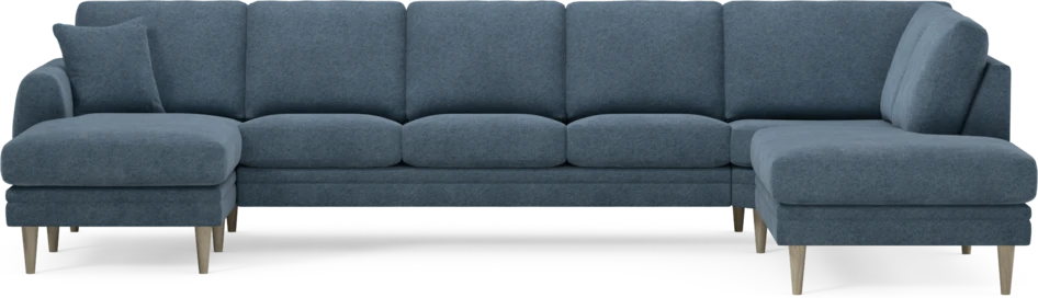 Eden - 3-sits soffa med schäslong vänster och divan höger - Blå
