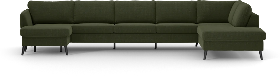 County - 4-sits soffa med schäslong vänster och divan höger - Grön
