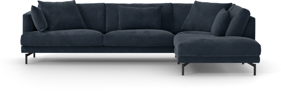 Harper - 3-sits soffa med divan höger - Blå