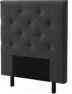 Delux Pikerad Låg - Sänggavel, 90-210 cm - Grå