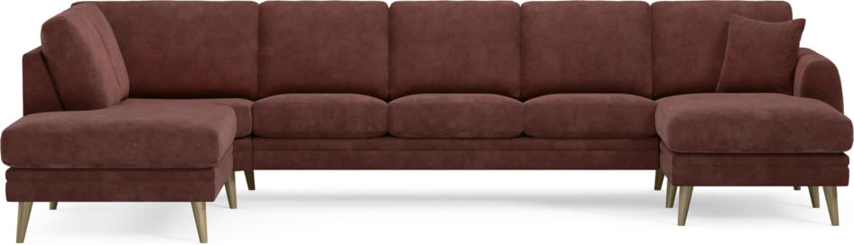 Eden - 3-sits soffa med divan vänster och schäslong höger - Röd