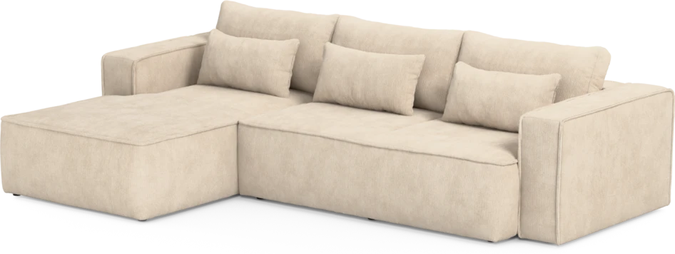 Ide - Bäddsoffa 3-sits med schäslong vänster - Beige