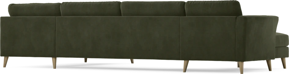 Bridge - 3-sits soffa med schäslong vänster och divan höger - Grön