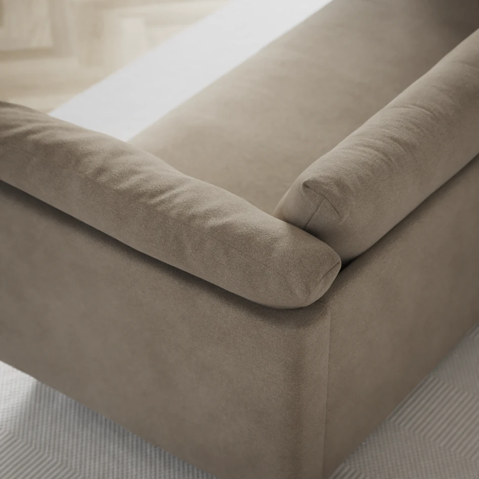 Cherrie - 3-sits soffa, hel dyna, fast klädsel - Beige