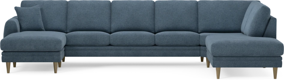 Eden - 3-sits soffa med schäslong vänster och divan höger - Blå