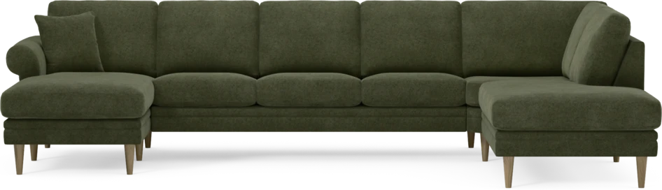 Eden - 3-sits soffa med schäslong vänster och divan höger - Grön
