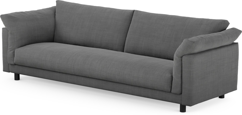 Cherrie - 4-sits soffa, hel dyna, fast klädsel - Grå
