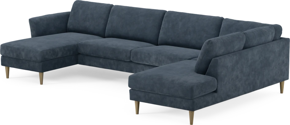 Bridge - 3-sits soffa med schäslong vänster och divan höger - Blå