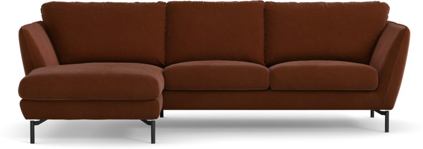 Madison Lux - 2-sits soffa med schäslong vänster - Orange
