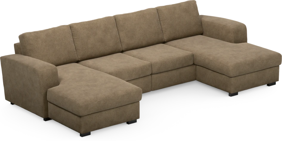 Friday - 2-sits soffa med två schäslonger - Brun