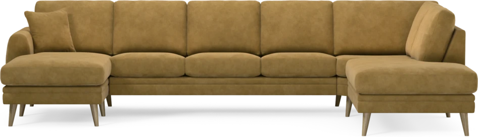 Eden - 3-sits soffa med schäslong vänster och divan höger - Gul