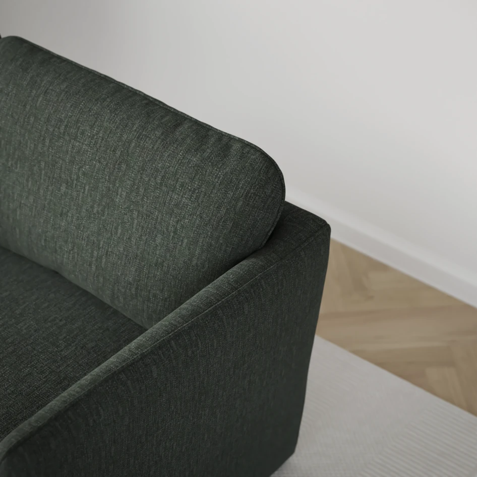 Öland - Bäddsoffa med schäslong vänster och divan höger - Grön