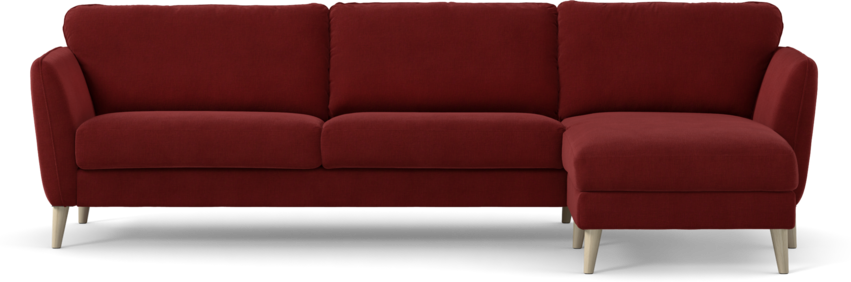 Bridge - 3-sits soffa med schäslong höger - Röd