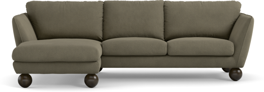 Madison Lux - 2-sits soffa med schäslong vänster - Brun